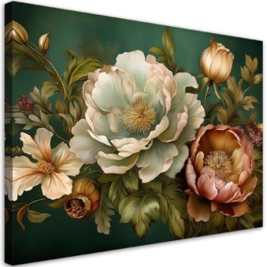 Quadro su tela, Natura Botanica Fogliame - 100x70