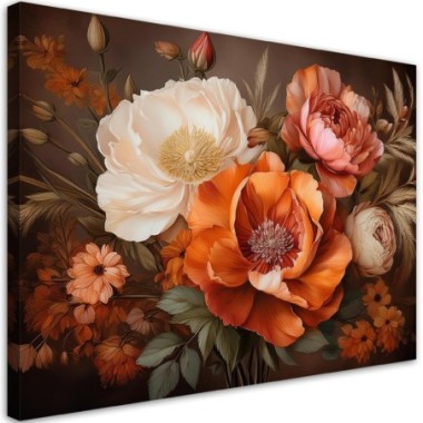 Quadro su tela, Natura Botanica Fiori Foliage - 120x80