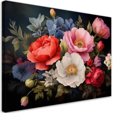 Quadro su tela, Fiore Foliage Natura - 60x40