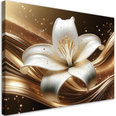 Quadro su tela, Fiore d'oro - 120x80