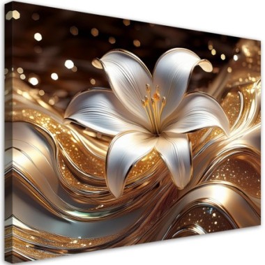 Quadro su tela, Fleur de lis oro - 120x80