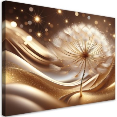 Quadro su tela, Fiori Glamour Oro - 100x70