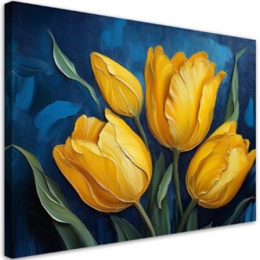 Quadro su tela, Fiore di tulipano naturale - 100x70