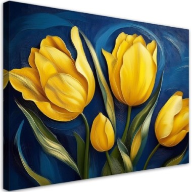 Quadro su tela, Fiori di tulipano naturali - 120x80