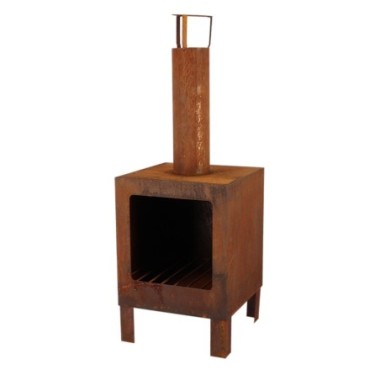 STUFA DA TERRAZZO IN FERRO EFFETTO RUGGINE