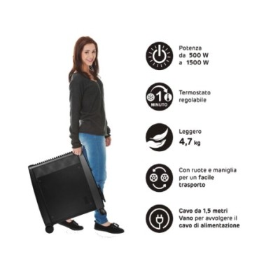 ROMEO RADIATORE ELETTRICO CON PANNELLO IN MICA 1500 W