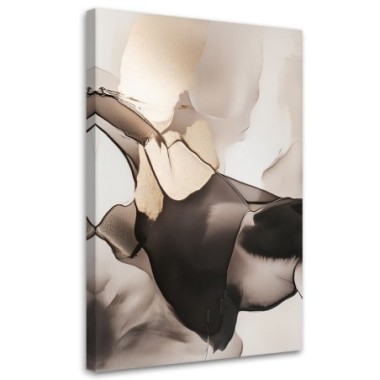 Quadro su tela, 3D Astratto Beige Marrone Moderno -...