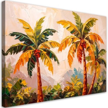Quadro su tela, Alberi Palme Giungla Natura - 90x60