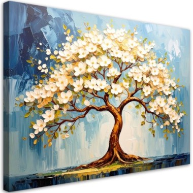 Quadro su tela, Albero della vita Rami in fiore -...
