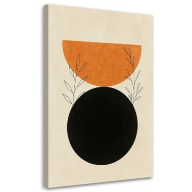 Quadro su tela, Alcune foglie Minimalismo Nero...