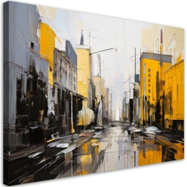Quadro su tela, Architettura della città  astratto...