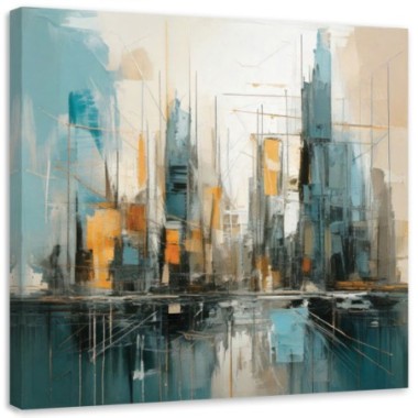 Quadro su tela, Architettura minimalista della città...