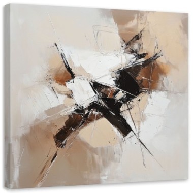 Quadro su tela, Arte astratta Beige come se fosse...