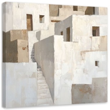 Quadro su tela, Arte astratta Beige Edifici...