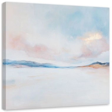 Quadro su tela, Arte astratta Pastello Rosa Blu - 40x40