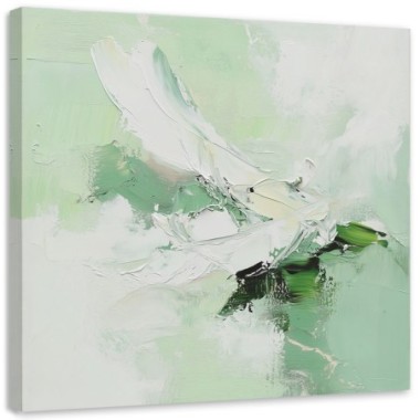 Quadro su tela, Astratti Pastello Verde Menta - 50x50