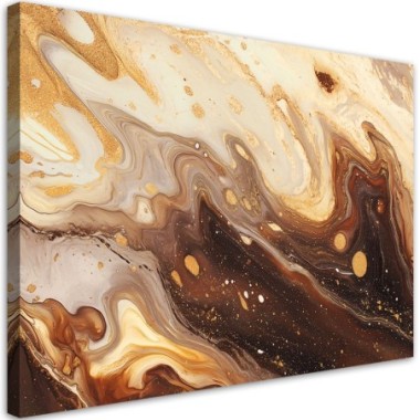 Quadro su tela, Astrattismo beige con oro - 100x70