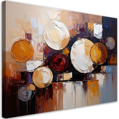 Quadro su tela, Astrattismo Cerchi Cerchi nei toni...