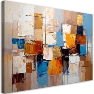 Quadro su tela, Astrattismo colorato Quadrati - 60x40