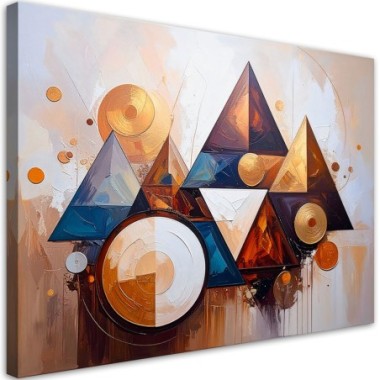 Quadro su tela, Astrattismo colorato Triangoli - 100x70