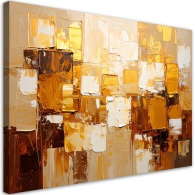 Quadro su tela, Astrattismo dorato stile glamour -...