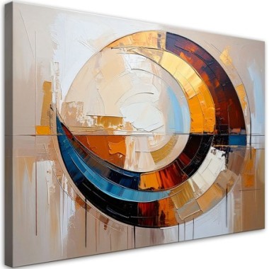 Quadro su tela, Astrattismo geometrico in beige - 90x60