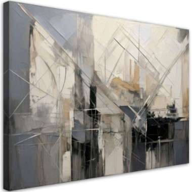 Quadro su tela, Astrattismo grigio-beige come...