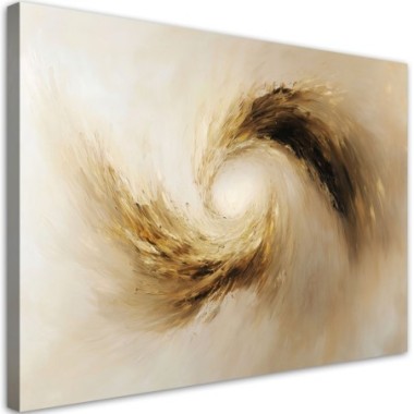 Quadro su tela, Astrattismo moderno vortice beige -...