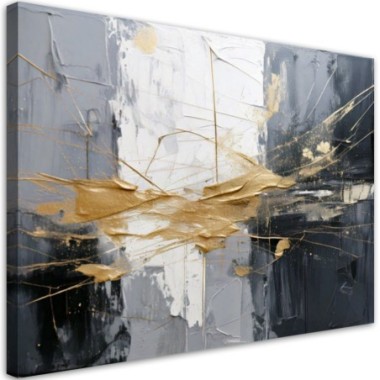 Quadro su tela, Astrattismo nei toni del grigio con...