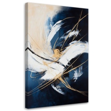 Quadro su tela, Astratto blu beige - 70x100