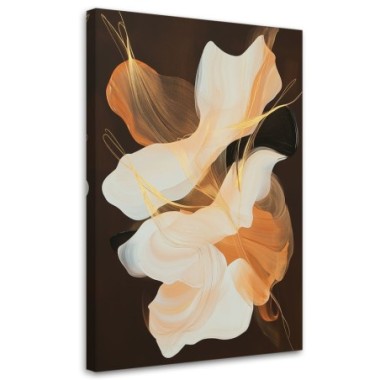 Quadro su tela, Astratto Forme Macchie Arancione -...