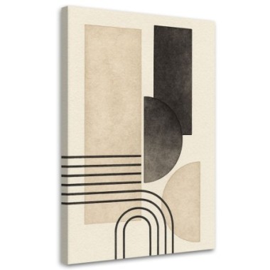 Quadro su tela, Astratto geometrico Linea foglia -...