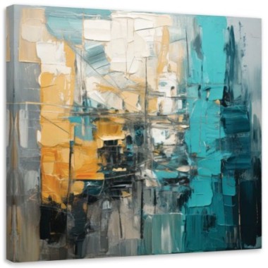 Quadro su tela, Astratto geometrico Moderno - 60x60