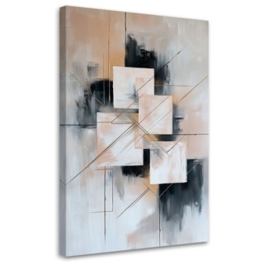 Quadro su tela, Astratto Geometrico Quadrati - 40x60