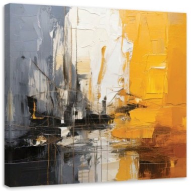 Quadro su tela, Astratto impasto Giallo - 50x50