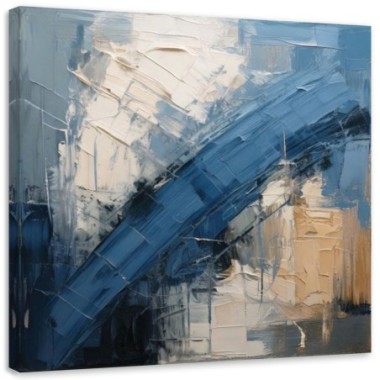 Quadro su tela, Astratto industriale Blu - 50x50