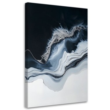 Quadro su tela, Astratto Marmo Grigio Nero...