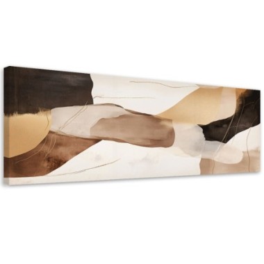 Quadro su tela, Astratto Minimalismo Marrone - 120x40