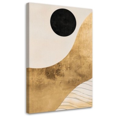 Quadro su tela, Astratto Minimalismo Oro - 70x100