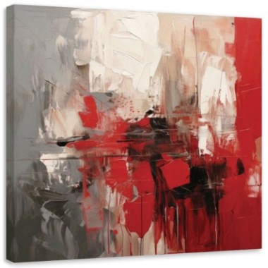 Quadro su tela, Astratto moderno rosso - 60x60