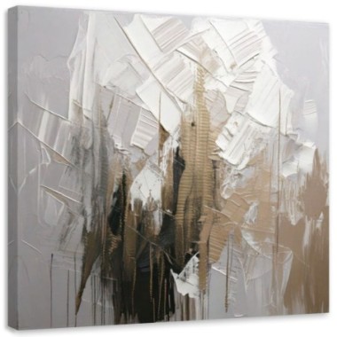 Quadro su tela, Astratto texture colori neutri - 30x30