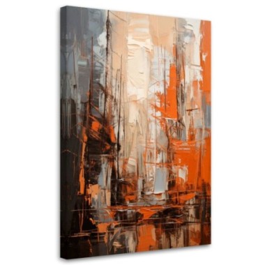 Quadro su tela, Astrazione Acrilico Arancione...