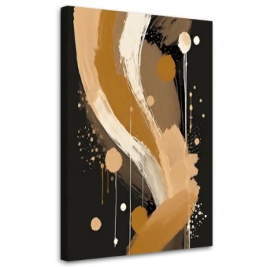 Quadro su tela, Astrazione Bianco Toni di marrone...