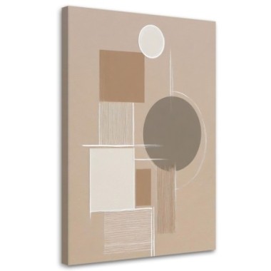 Quadro su tela, Astrazione Figure geometriche Beige...