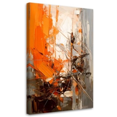 Quadro su tela, Astrazione Geometria Arancione...