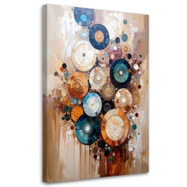 Quadro su tela, Astrazione moderna Cerchi imitazione...