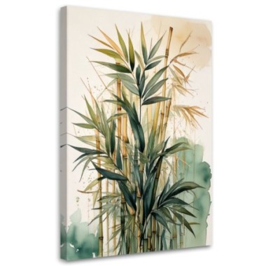 Quadro su tela, Bambà¹ acquerello verde beige...