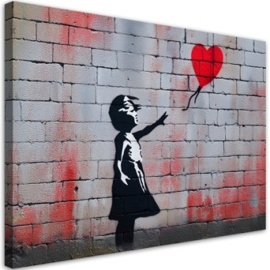 Quadro su tela, Bambina con palloncino Banksy - 90x60