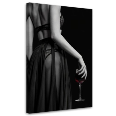 Quadro su tela, Bella donna in biancheria intima -...