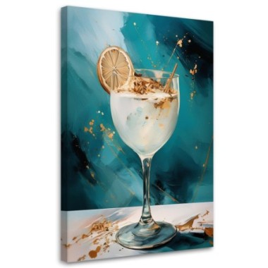 Quadro su tela, Bicchiere da cocktail Drink Bar - 40x60